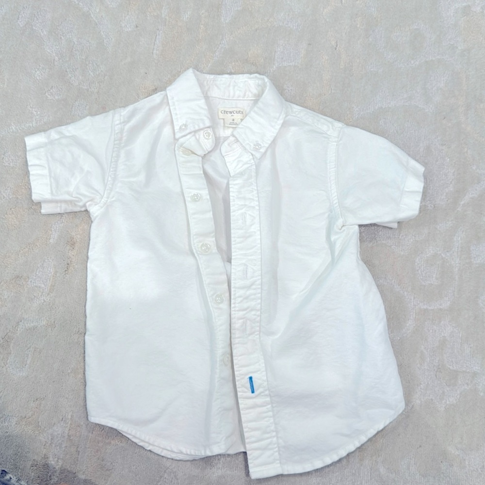 JCREW CREWCUT WHITE SHORT SLEEVE BUTTON DOWN SHIRT